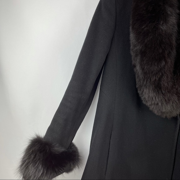 *SOLD Steve by Searle Mid-length Wool Coat with Fur Trim - Picture 3 of 10